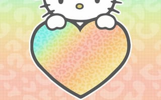 Картинка каваи, милый, Hello Kitty, котенок, Кот, маленький, розовый, лук, одеваться, животное