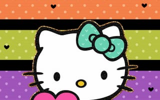 Картинка каваи, милый, Hello Kitty, котенок, Кот, маленький, розовый, лук, одеваться, животное