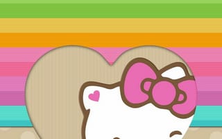 Картинка каваи, милый, Hello Kitty, котенок, Кот, маленький, розовый, лук, одеваться, животное