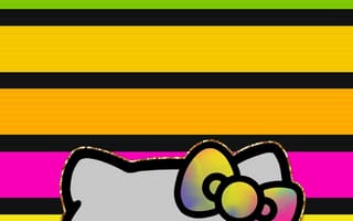 Картинка каваи, милый, Hello Kitty, котенок, Кот, маленький, розовый, лук, одеваться, животное