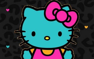 Картинка каваи, милый, Hello Kitty, котенок, Кот, маленький, розовый, лук, одеваться, животное