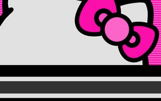 Картинка каваи, милый, Hello Kitty, котенок, Кот, маленький, розовый, лук, одеваться, животное