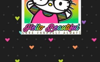 Картинка каваи, милый, Hello Kitty, котенок, Кот, маленький, розовый, лук, одеваться, животное