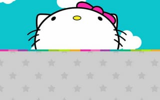 Картинка каваи, милый, Hello Kitty, котенок, Кот, маленький, розовый, лук, одеваться, животное