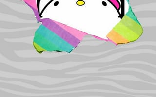 Картинка каваи, милый, Hello Kitty, котенок, Кот, маленький, розовый, лук, одеваться, животное