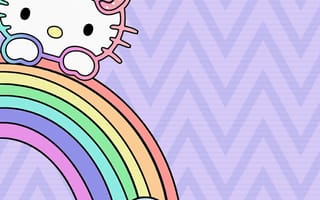 Картинка каваи, милый, Hello Kitty, котенок, Кот, маленький, розовый, лук, одеваться, животное
