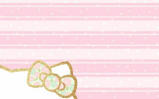 Картинка каваи, милый, Hello Kitty, котенок, Кот, маленький, розовый, лук, одеваться, животное
