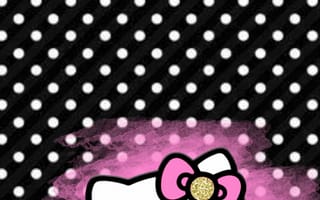 Картинка каваи, милый, Hello Kitty, котенок, Кот, маленький, розовый, лук, одеваться, животное