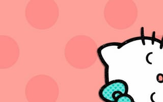 Картинка каваи, милый, Hello Kitty, котенок, Кот, маленький, розовый, лук, одеваться, животное