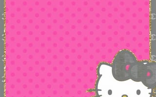 Картинка каваи, милый, Hello Kitty, котенок, Кот, маленький, розовый, лук, одеваться, животное