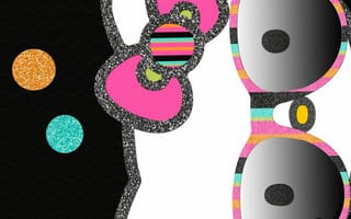 Картинка каваи, милый, Hello Kitty, котенок, Кот, маленький, розовый, лук, одеваться, животное