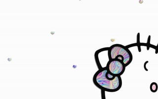 Картинка каваи, милый, Hello Kitty, котенок, Кот, маленький, розовый, лук, одеваться, животное