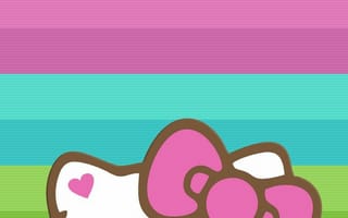 Картинка каваи, милый, Hello Kitty, котенок, Кот, маленький, розовый, лук, одеваться, животное