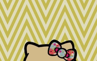 Картинка каваи, милый, Hello Kitty, котенок, Кот, маленький, розовый, лук, одеваться, животное