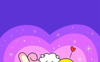 Картинка каваи, милый, Bt21, бт, Chimmy, Tata, Snooky, Cooky, Rj, Koya, Mang, Van, Suga, Jimin, V, Kookie, Jin, Rapmon, Army, Jhope, животное, любовь, сердце