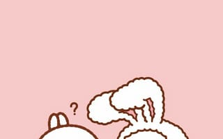Картинка каваи, милый, Molang, кролик, пухлый, белый, детеныш, животное