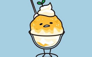 Картинка каваи, милый, мороженое, сладости, вкуснятина, еда, вкусные, Gudetama, яйцо, желток, ленивое яйцо
