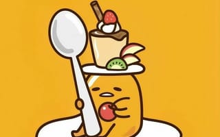 Картинка каваи, милый, Gudetama, яйцо, желток, ленивое яйцо, еда, фрукты, вкуснятина, вкусные