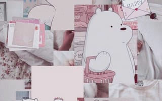 Картинка каваи, милый, Bare Bears, нести, Ice Bear, детеныш, животное, белый