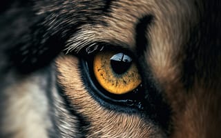 Картинка волк, дикий, хищник, животное, животные, природа, макро, крупный план, AI Art, цифровое, арт, ИИ арт, сгенерированный, AI, ИИ