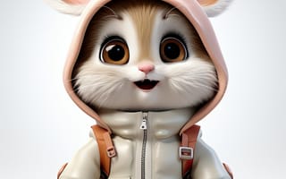 Картинка кролик, персонаж, капюшон, куртка, арт, милый, мультфильм, животные, животное, природа