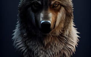 Картинка волк, дикий, хищник, животное, животные, природа, AI Art, цифровое, арт, ИИ арт, сгенерированный, AI, ИИ