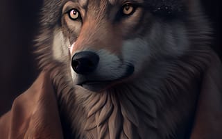 Картинка волк, дикий, хищник, животное, животные, природа, AI Art, цифровое, арт, ИИ арт, сгенерированный, AI, ИИ, пиджак