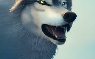 Картинка волк, дикий, хищник, животное, животные, природа, злой, оскал, клыки, зубы