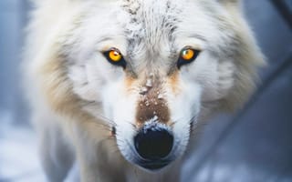 Картинка волк, дикий, хищник, животное, животные, природа, ночь, темнота, темный, зима, снег, белый