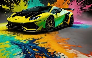 Картинка Lamborghini, Ламборджини, Ламборгини, люкс, дорогая, машины, машина, тачки, авто, автомобиль, транспорт, арт, рисунок, цветной, разноцветный, цвета, краска