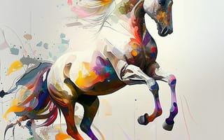Картинка лошадь, конь, лошади, животные, арт, рисунок, живопись, aрт