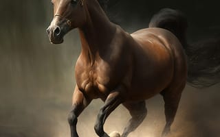 Картинка коричневый, гнедой, лошадь, конь, лошади, животные, бег