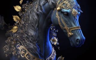 Картинка лошадь, конь, лошади, животные, портрет, арт, рисунок, лист