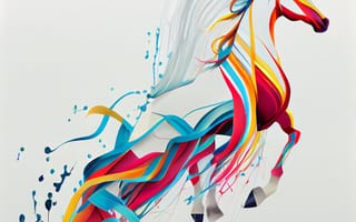 Картинка лошадь, конь, лошади, животные, бег, арт, рисунок, AI Art, ИИ арт, цифровое, сгенерированный, AI, ИИ