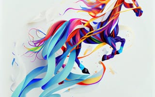 Картинка лошадь, конь, лошади, животные, бег, арт, рисунок, AI Art, ИИ арт, цифровое, сгенерированный, AI, ИИ