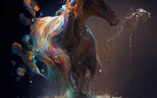 Картинка лошадь, конь, лошади, животные, бег, AI Art, ИИ арт, цифровое, арт, сгенерированный, AI, ИИ