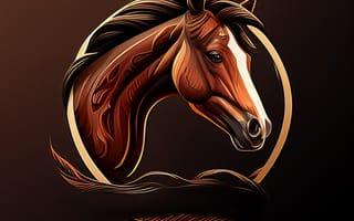 Картинка лошадь, конь, лошади, животные, коричневый, гнедой, портрет, арт, рисунок