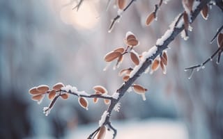 Картинка зима, зимние, время года, сезоны, сезонные, дерево, ветка, снег, иней, изморозь, белый