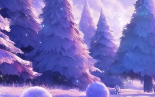 Картинка зима, зимние, время года, сезоны, сезонные, лес, деревья, дерево, природа, ель, елка, снег