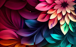 Картинка цветок, цветущий, рисованные, арт, цветной, разноцветный, цвета, AI Art, ИИ арт, цифровое, сгенерированный, AI, ИИ