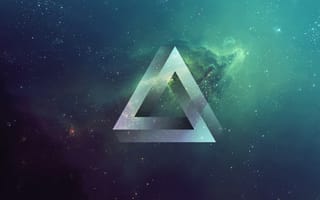 Картинка космос, графика, абстракция, треугольник, небо, звезды, фоновое изображение