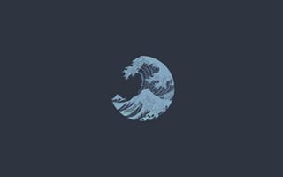 Картинка волны, океан, арт, природа, графика, синий, обои