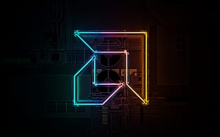 Картинка абстракция, графика, неон, технологии, логотип, фон, цифровой