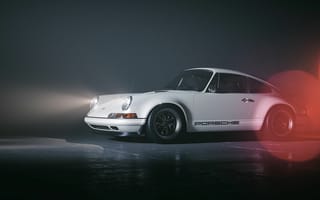 Картинка автомобиль, Порше, спорткар, белый, освещение, фото, обои