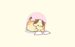 Картинка кот, милый, иллюстрация, письмо, картинка, дизайн, обои