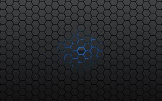Картинка фоновое, гексагон, черный, текстура, абстракция, синий, гладкий