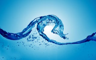Картинка вода, волна, синий, абстракция, жидкость, природа, гладкий