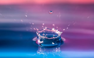 Картинка вода, капля, брызги, круг, фото, обои, природа, цвета