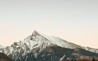 Картинка гора, пейзаж, природа, снег, закат, высота, красота