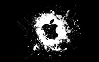 Картинка яблоко, логотип, черный, графика, арт, абстракция, сплэш